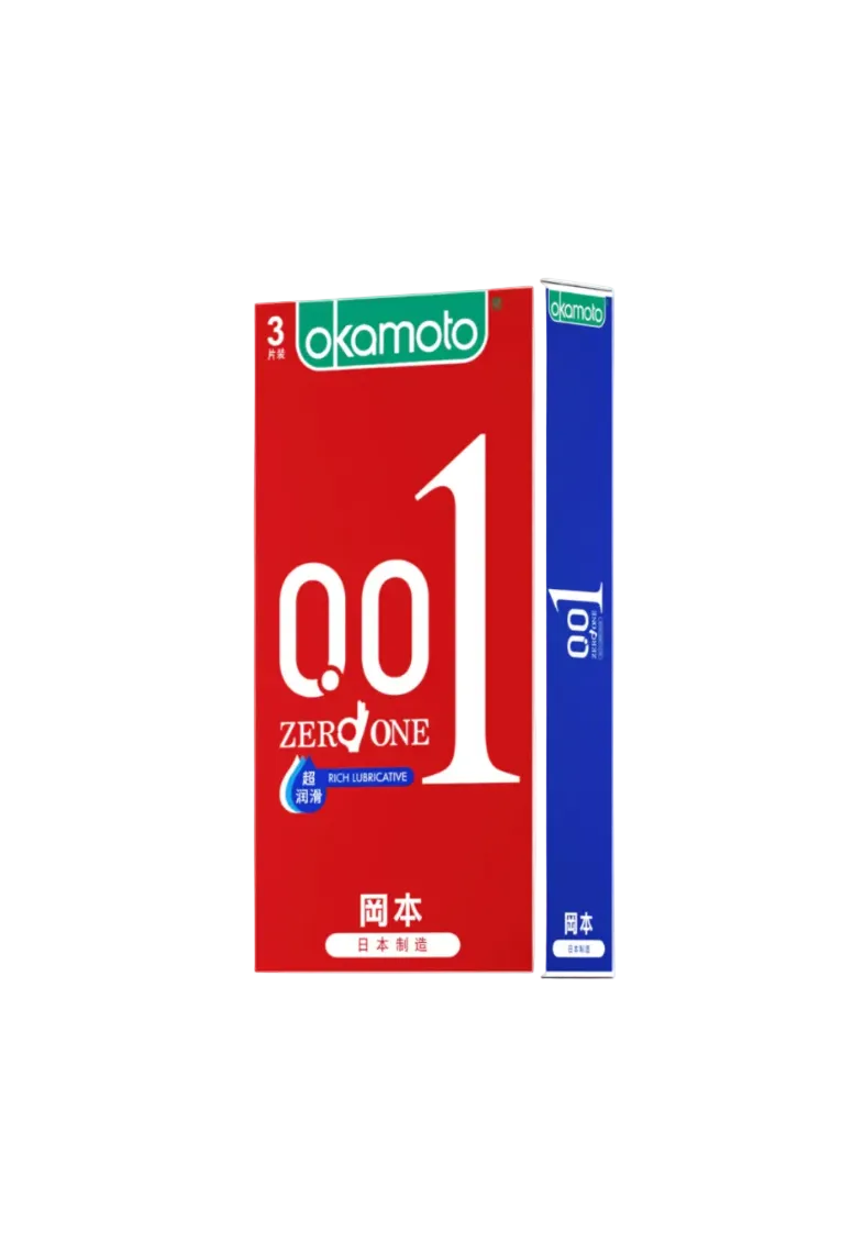 Okamoto Zero One 0.01 mm Extra Lubricated Ultra‑Thin Condoms 3pcs