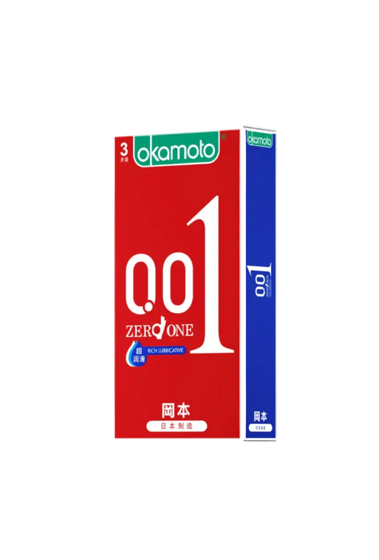 Okamoto Zero One 0.01 mm Extra Lubricated Ultra‑Thin Condoms 3pcs