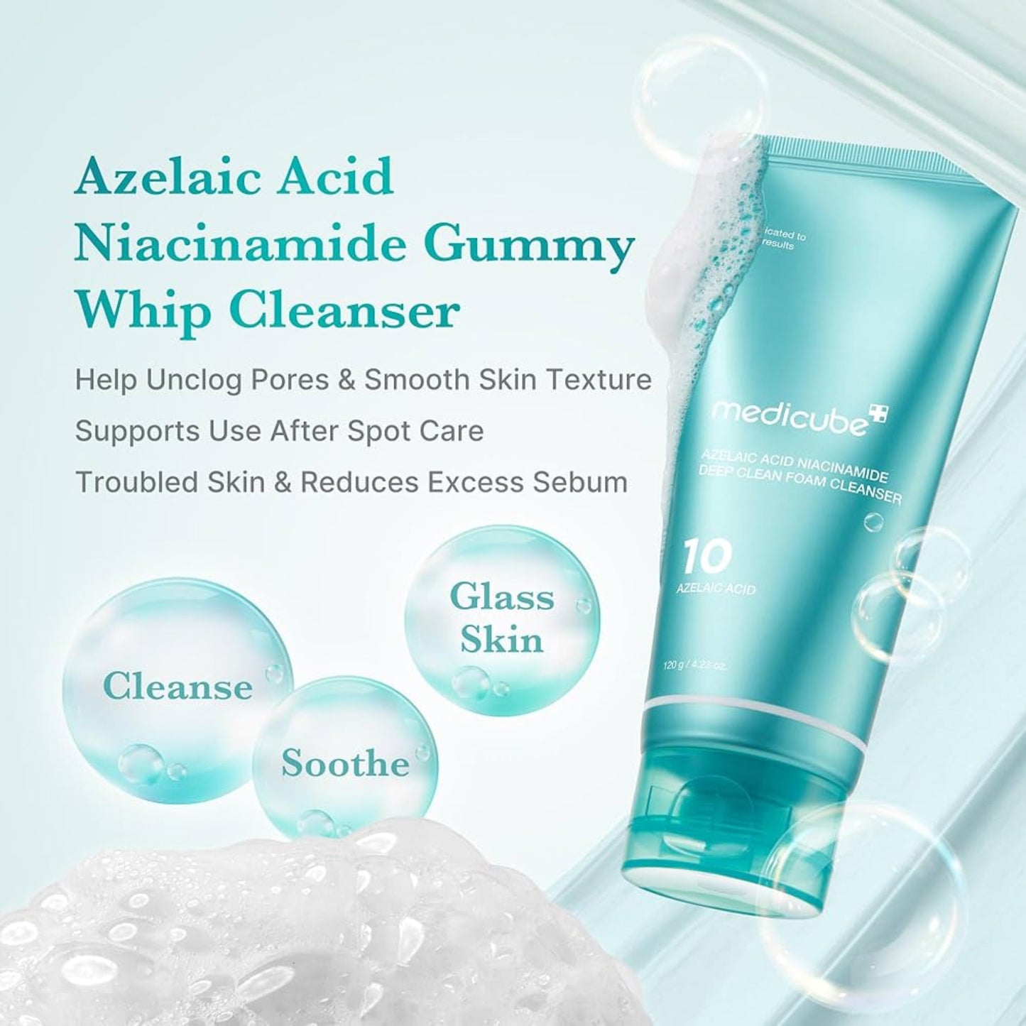 Azelaic Acid Niacinamide Deep Clean Foam Cleanser 120g